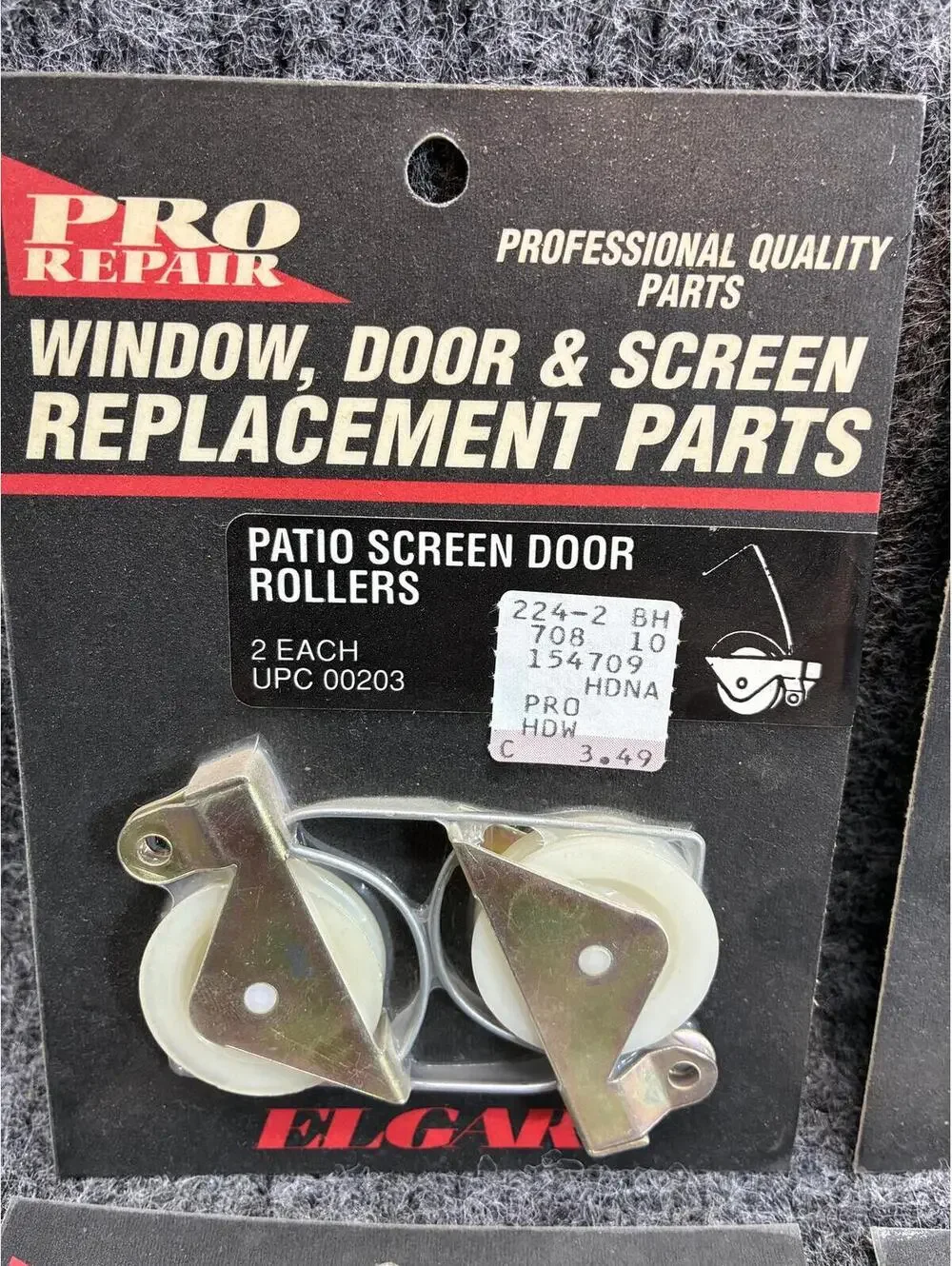 Lot of 4 Elgar Pro Repair Patio Screen Door Roller Replacement Parts 2 Pack